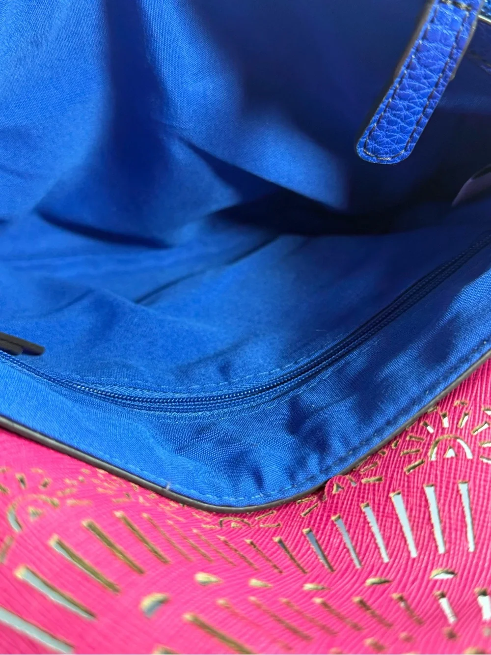 Liz Claiborne Royal Blue Laser-Cut Saddle Crossbody‎
